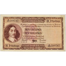 SOUTH AFRICA 1956 . TEN 10 SHILLINGS BANKNOTE